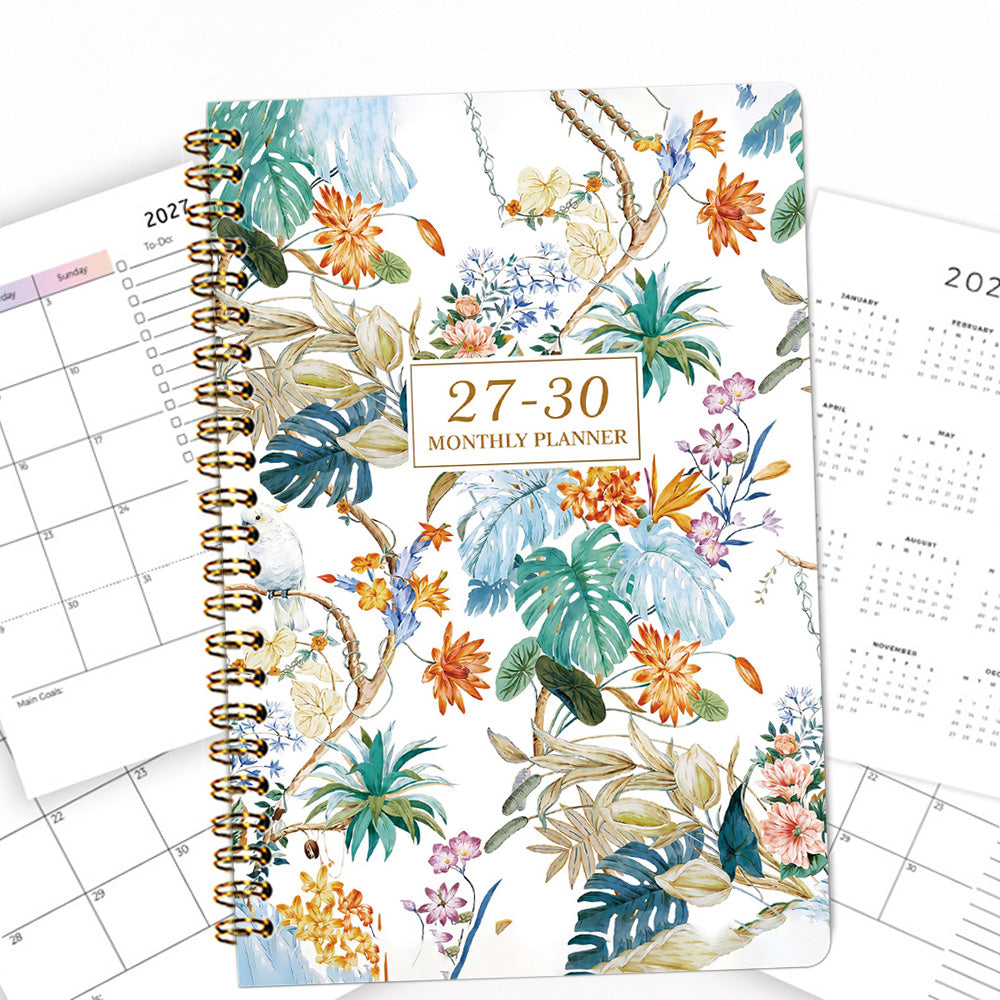 2027 to 2030 Four Year A5 Spiral Monthly Goal Planner Notebook