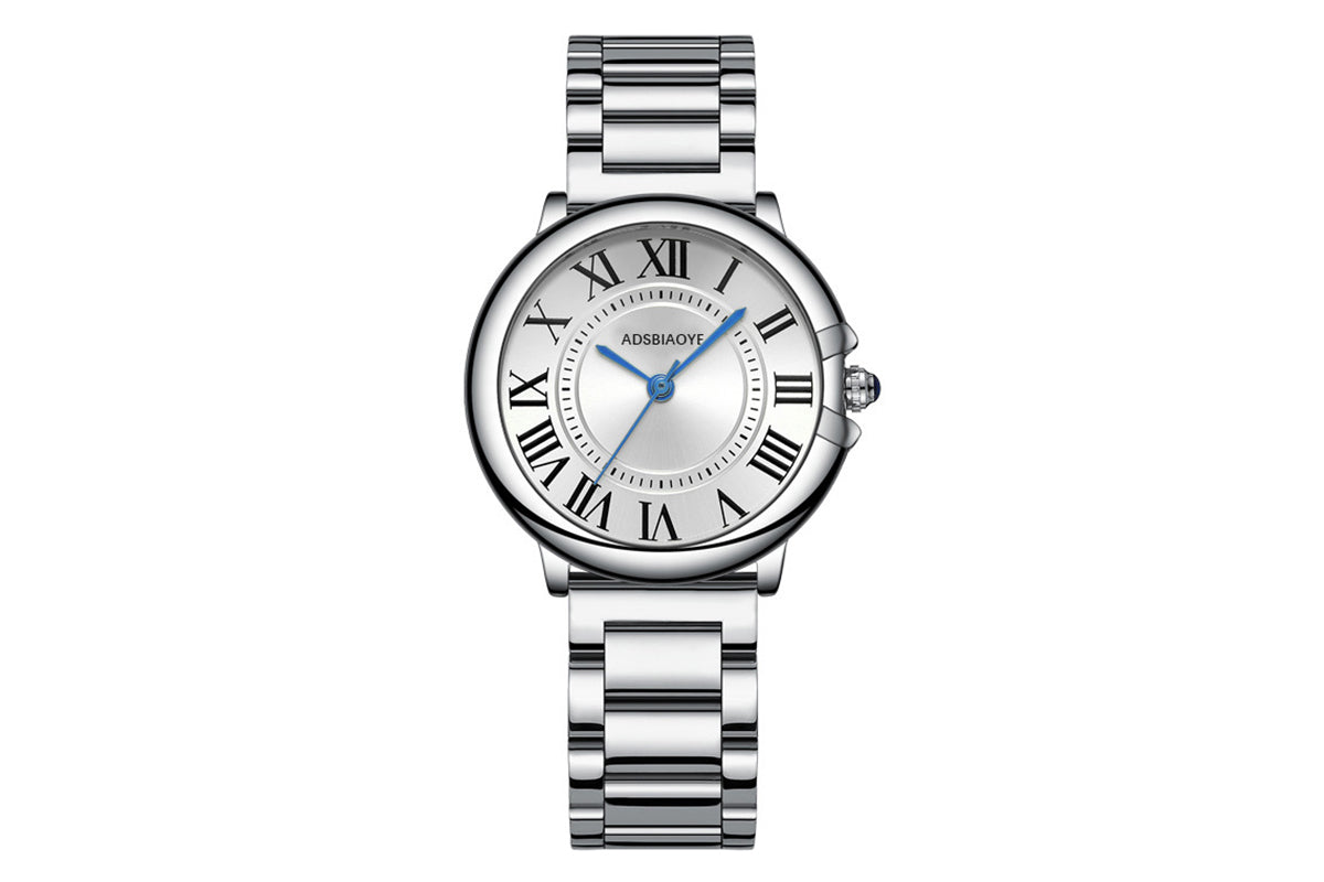 Women's Quartz Watch Classic Dial Roman Numerals Stainless Steel Band
