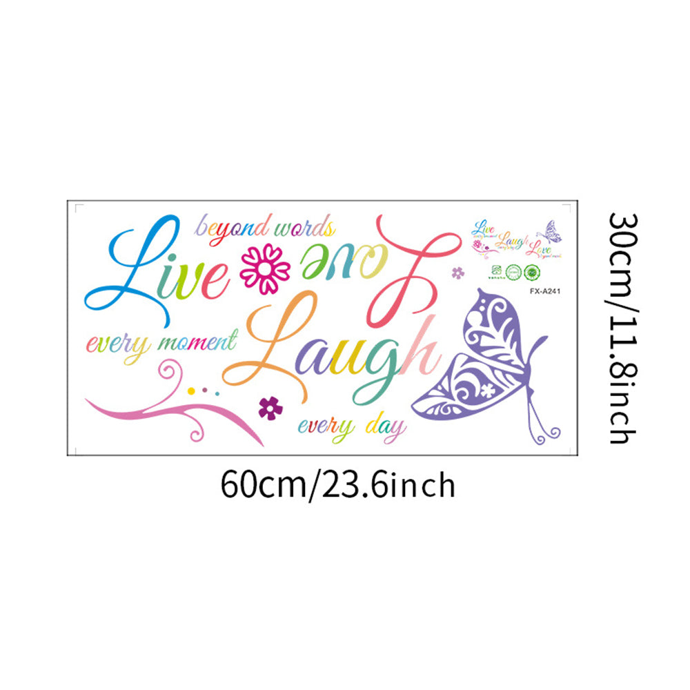 Colorful Live Love Laugh Wall Sticker Motivational Wall Decals