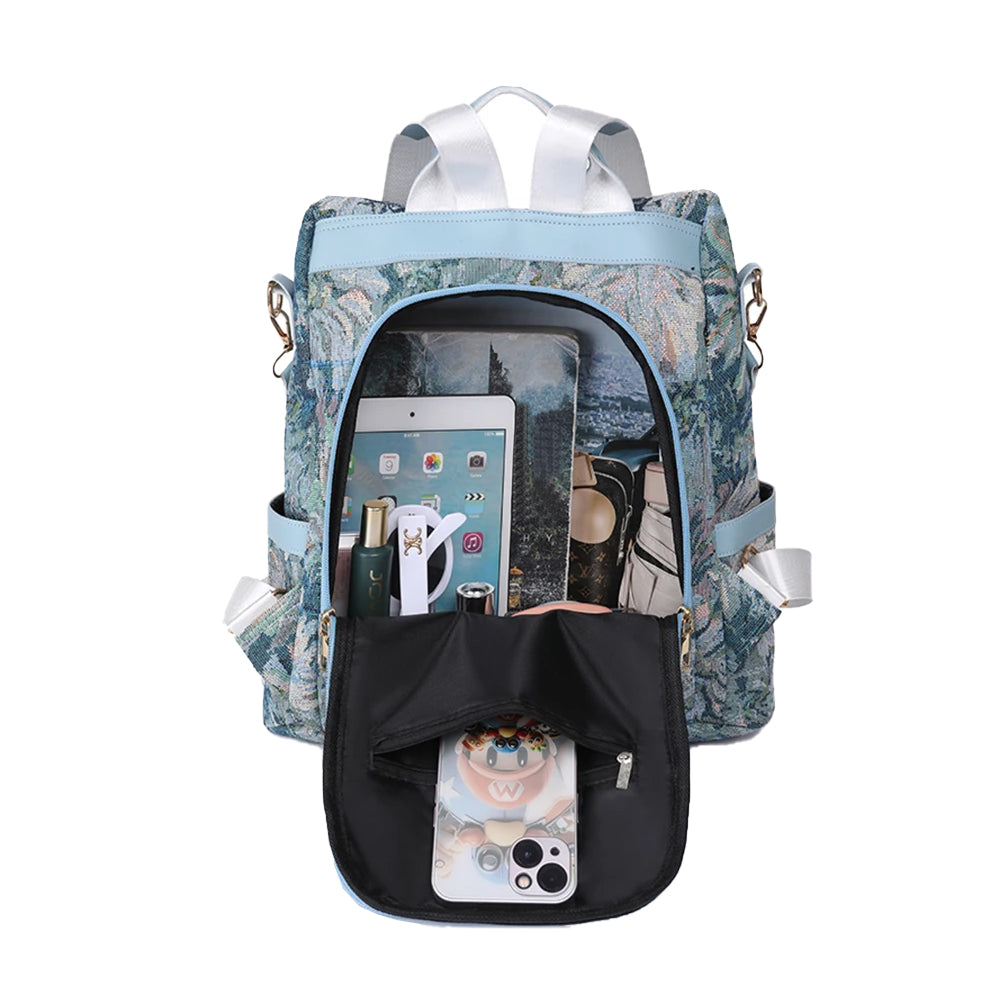 Printed Anti-theft Backpack Multifunctional Large Capacity Travel Bag