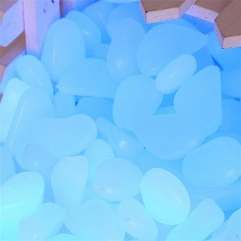 100Pcs Glow-in-the-Dark Pebbles-White