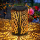 Tree Solar Powered Lanterns Hanging Garden Lights Warm White Hollow Out Lamp