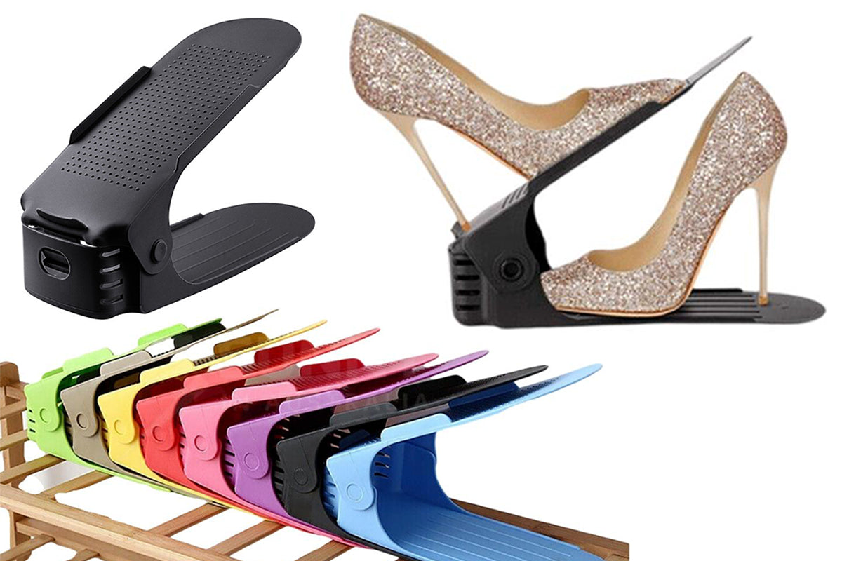 4 Pack Creative Shoes Rack Adjustable Shoe Slots Organizer Storage Holder