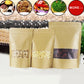 50-Pack Kraft Stand Up Pouchs Resealable Bags Snack Packaging Pouch