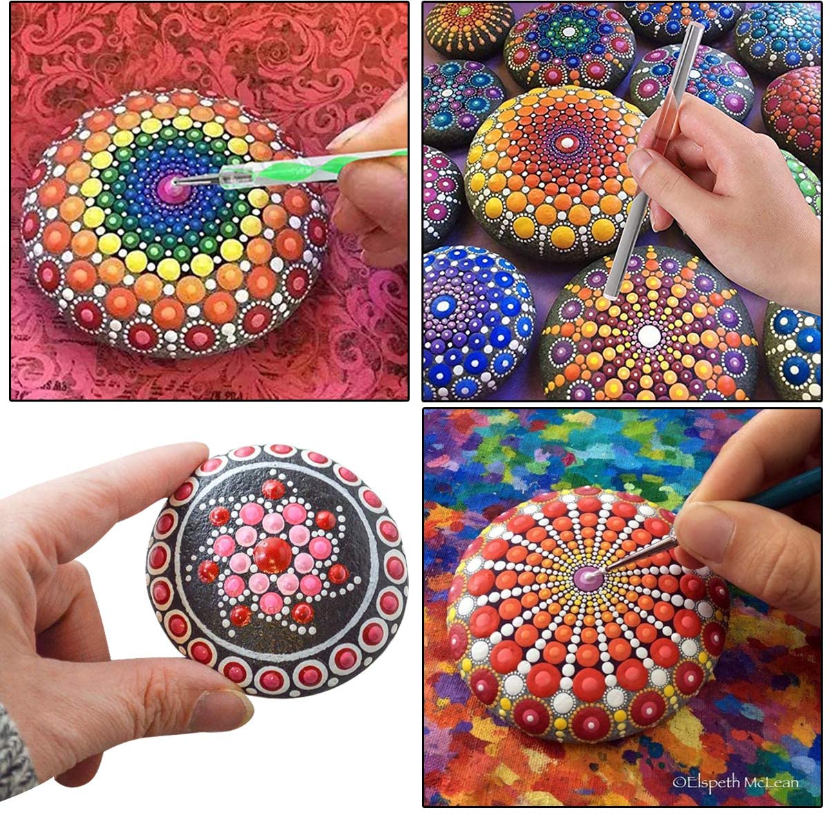 53Pcs Mandala Stencil Rocks Dot Painting Tool Kits