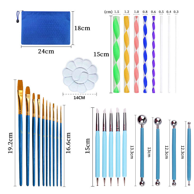 53Pcs Mandala Stencil Rocks Dot Painting Tool Kits