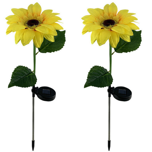 2Pcs Solar Sunflower Garden Stake Lights 8LED  Powered Outdoor LED Decor