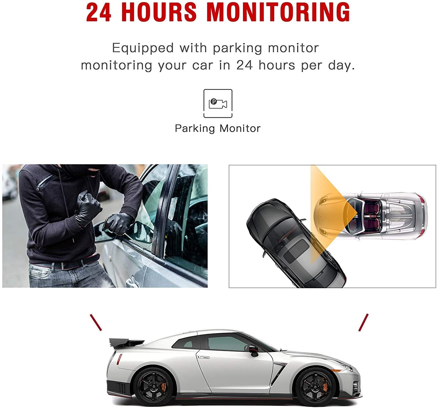 Full HD 1080P Car Rearview Anti Glare Blue Mirror Dash Cam Dual Lens Car Camera with Night Vision Loop Recording