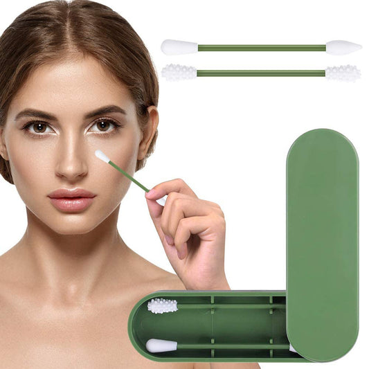 2Pcs double Heads Reusable Washable Silicone Swabs  for Ear Cleaning