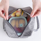 Insulated Lunch Bag with 3 Pieces of Stainless Steel Cutlery Fork Spoon Chopsticks Set and Storage Case