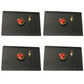 4Pcs PU Leather Oil-proof Table Mat Heat Insulation Placemat Dining Plate Pad