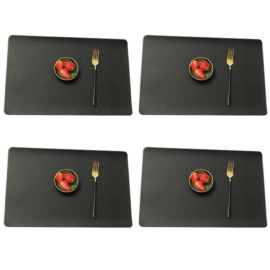 4Pcs PU Leather Oil-proof Table Mat Heat Insulation Placemat Dining Plate Pad