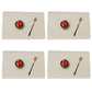 4Pcs PU Leather Oil-proof Table Mat Heat Insulation Placemat Dining Plate Pad