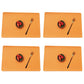 4Pcs PU Leather Oil-proof Table Mat Heat Insulation Placemat Dining Plate Pad