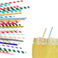 200 Pieces of Biodegradable Disposable Drinking Straws with Colourful Pattern