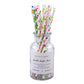 200 Pieces of Biodegradable Disposable Drinking Straws with Colourful Pattern