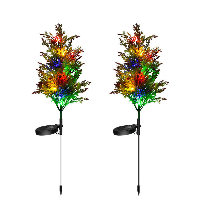 2Pcs Solar Garden Lights Christmas Tree Outdoor Decorations