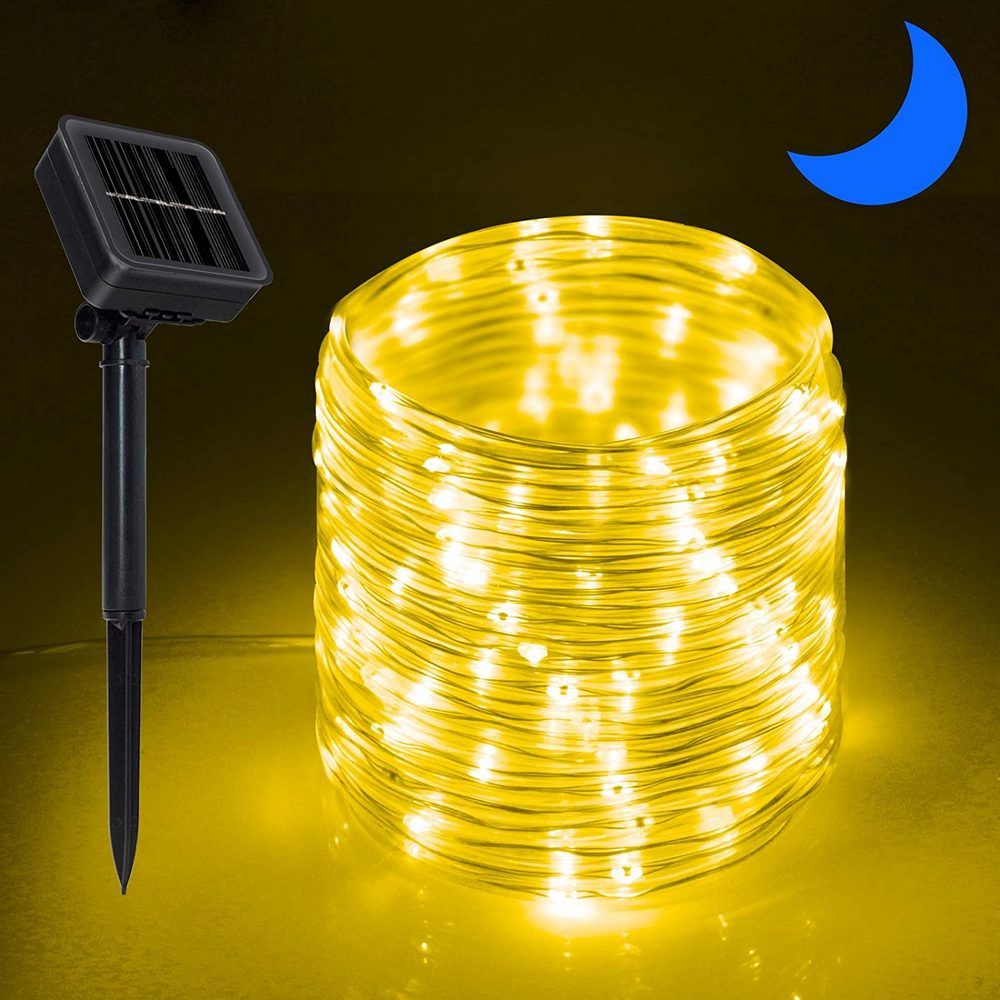 Outdoor Decorative Lighting Solar Rope String Lights-Warm White