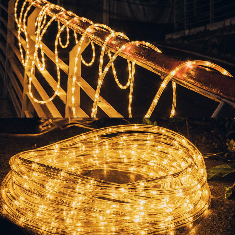 Outdoor Decorative Lighting Solar Rope String Lights-Warm White
