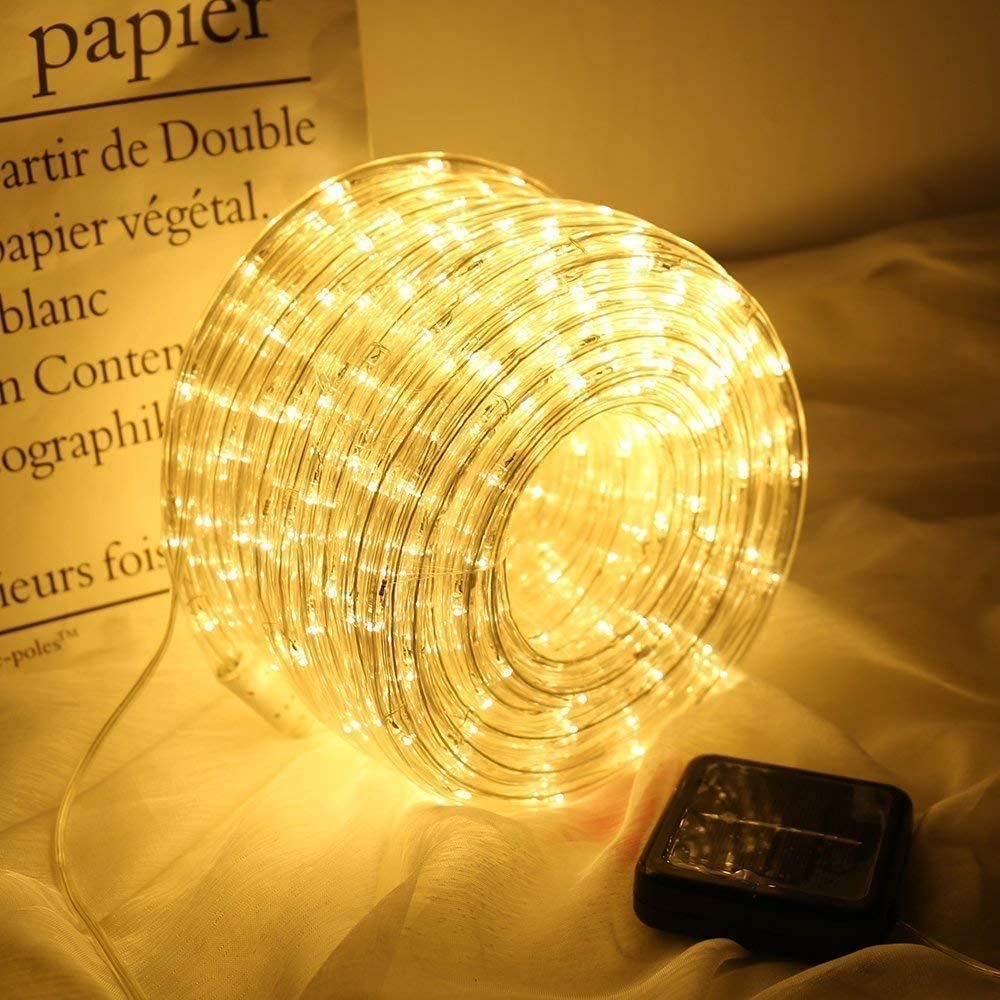 Outdoor Decorative Lighting Solar Rope String Lights-Warm White