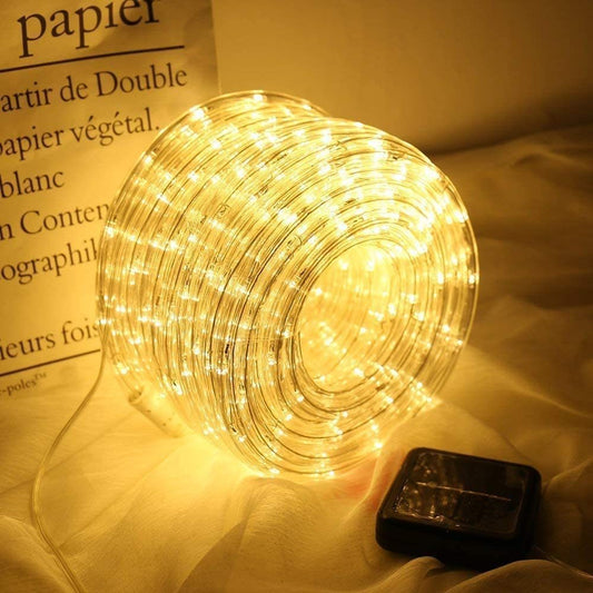Outdoor Decorative Lighting Solar Rope String Lights-Warm White