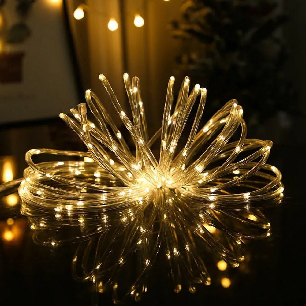 Outdoor Decorative Lighting Solar Rope String Lights-Warm White