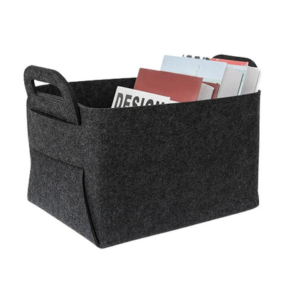 2Pcs Collapsible Felt Storage Bin Storage Basket with Carry Handles