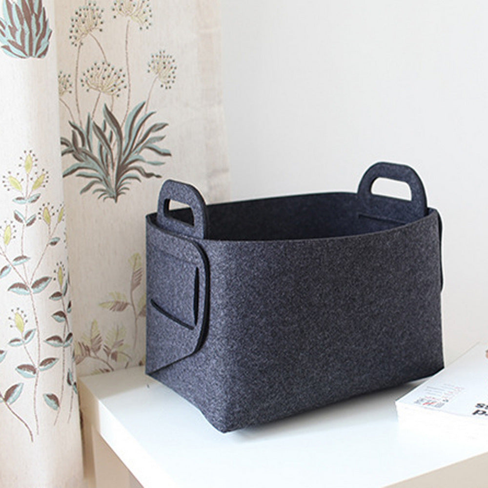 2Pcs Collapsible Felt Storage Bin Storage Basket with Carry Handles
