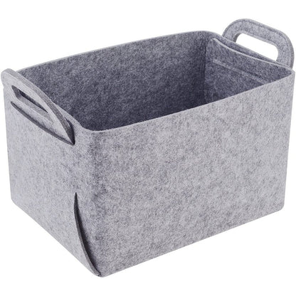 2Pcs Collapsible Felt Storage Bin Storage Basket with Carry Handles