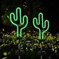 2Pcs Solar Powered Cactus Neon Ground Lights