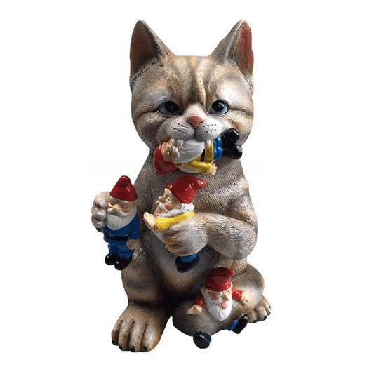 Garden Gnome Cat Statues Eating Gnomes Garden Decor