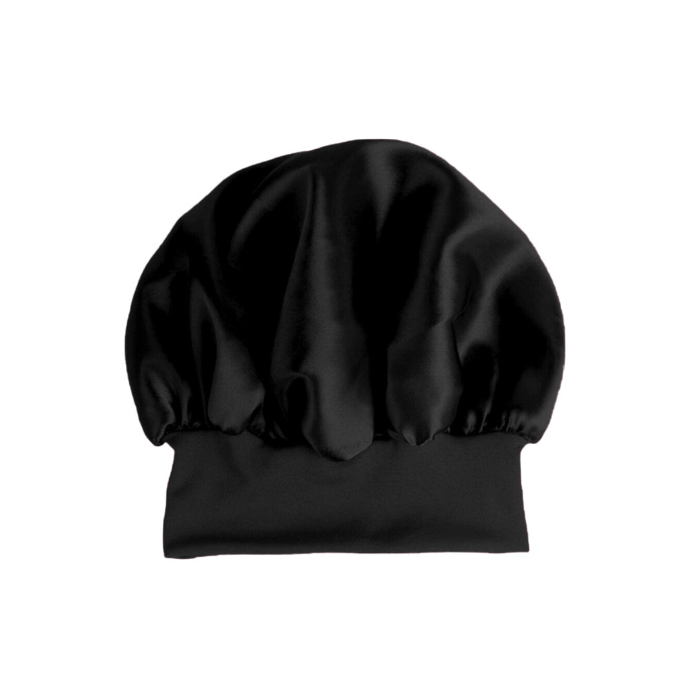 4Pcs Solid Color Women Satin Sleeping Cap Wrap Hair Bonnet Elastic Headwear