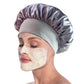4Pcs Solid Color Women Satin Sleeping Cap Wrap Hair Bonnet Elastic Headwear