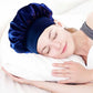 4Pcs Solid Color Women Satin Sleeping Cap Wrap Hair Bonnet Elastic Headwear
