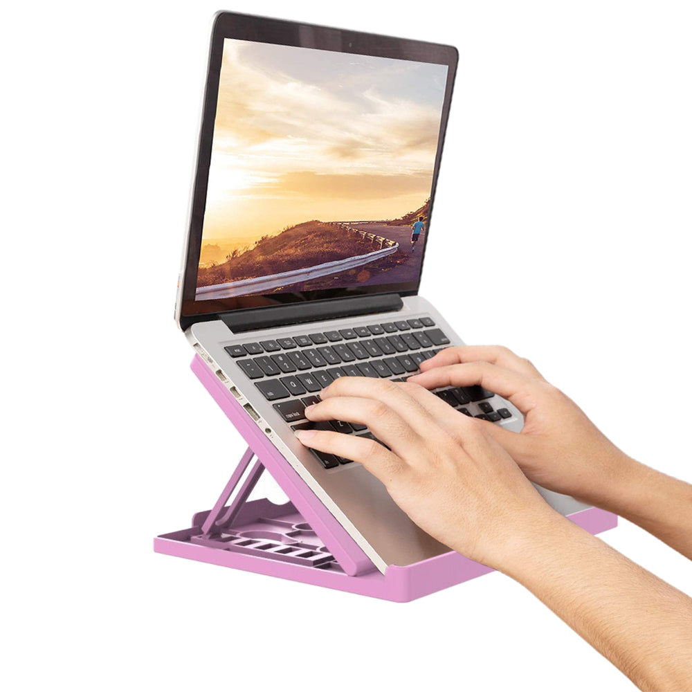 2Pcs Ergonomic Laptop Stand Notebook Tablet Holder-Black and Pink