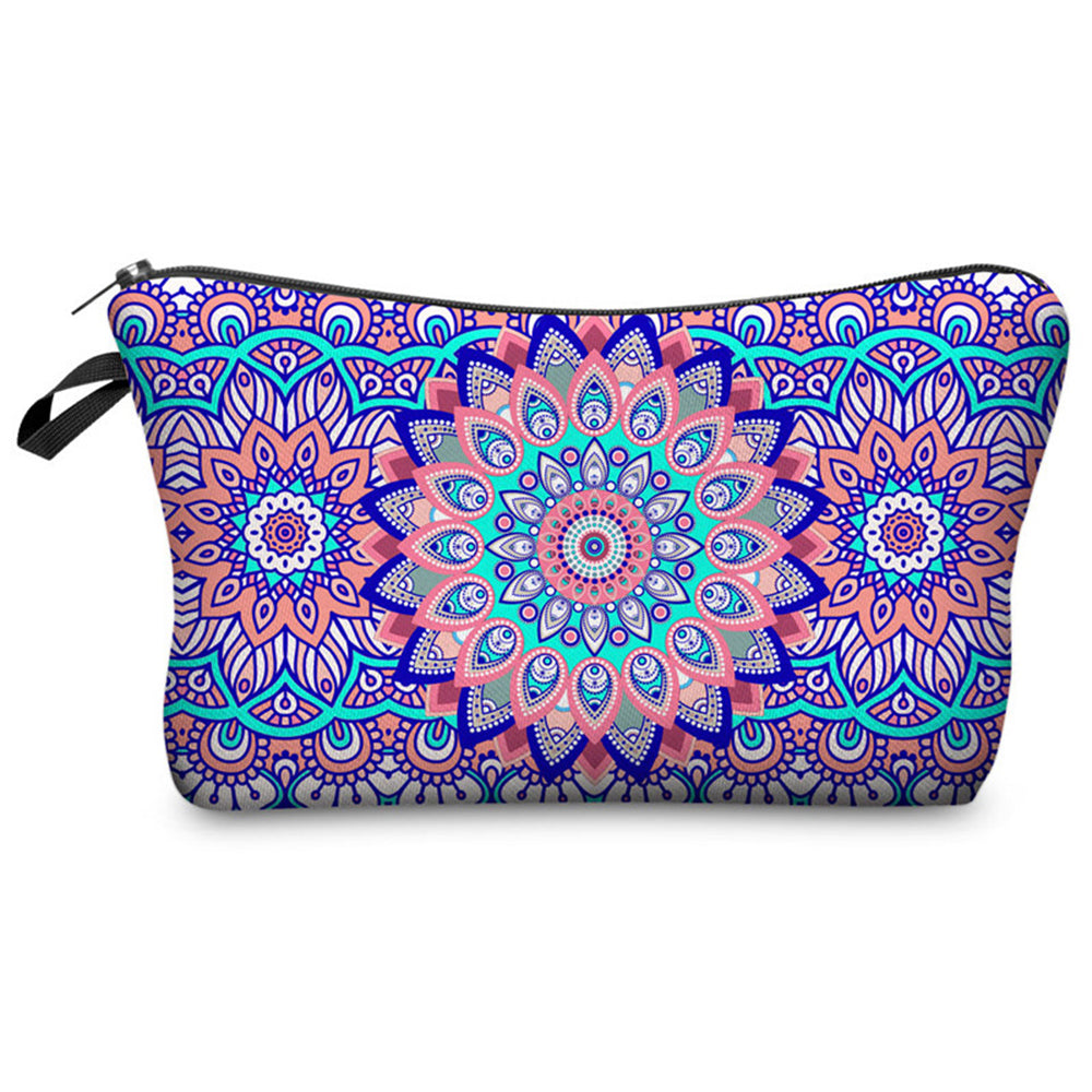 Mandala Printed Cosmetic Bag Makeup Bag