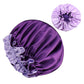 Solid Color Women Satin Sleeping Cap Wrap Hair Bonnet Elastic Headwear