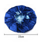 Solid Color Women Satin Sleeping Cap Wrap Hair Bonnet Elastic Headwear