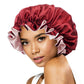 Solid Color Women Satin Sleeping Cap Wrap Hair Bonnet Elastic Headwear