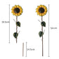 4Pcs Shaking Head Sunflower Garden Statues Metal Yard Stakes Flower Bed Decor