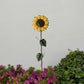 4Pcs Shaking Head Sunflower Garden Statues Metal Yard Stakes Flower Bed Decor