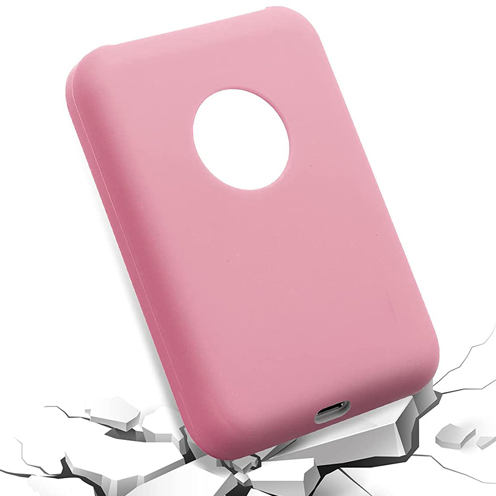 2Pcs Silicone Protective Case Compatible with Apple Magsafe Battery Pack-Grey and Pink
