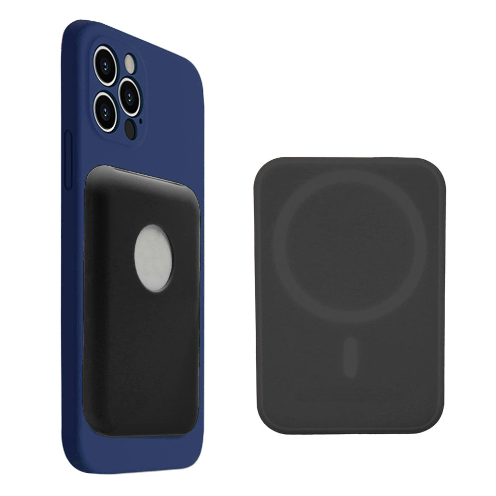 2Pcs Silicone Protective Case Compatible with Apple Magsafe Battery Pack-Black and Blue