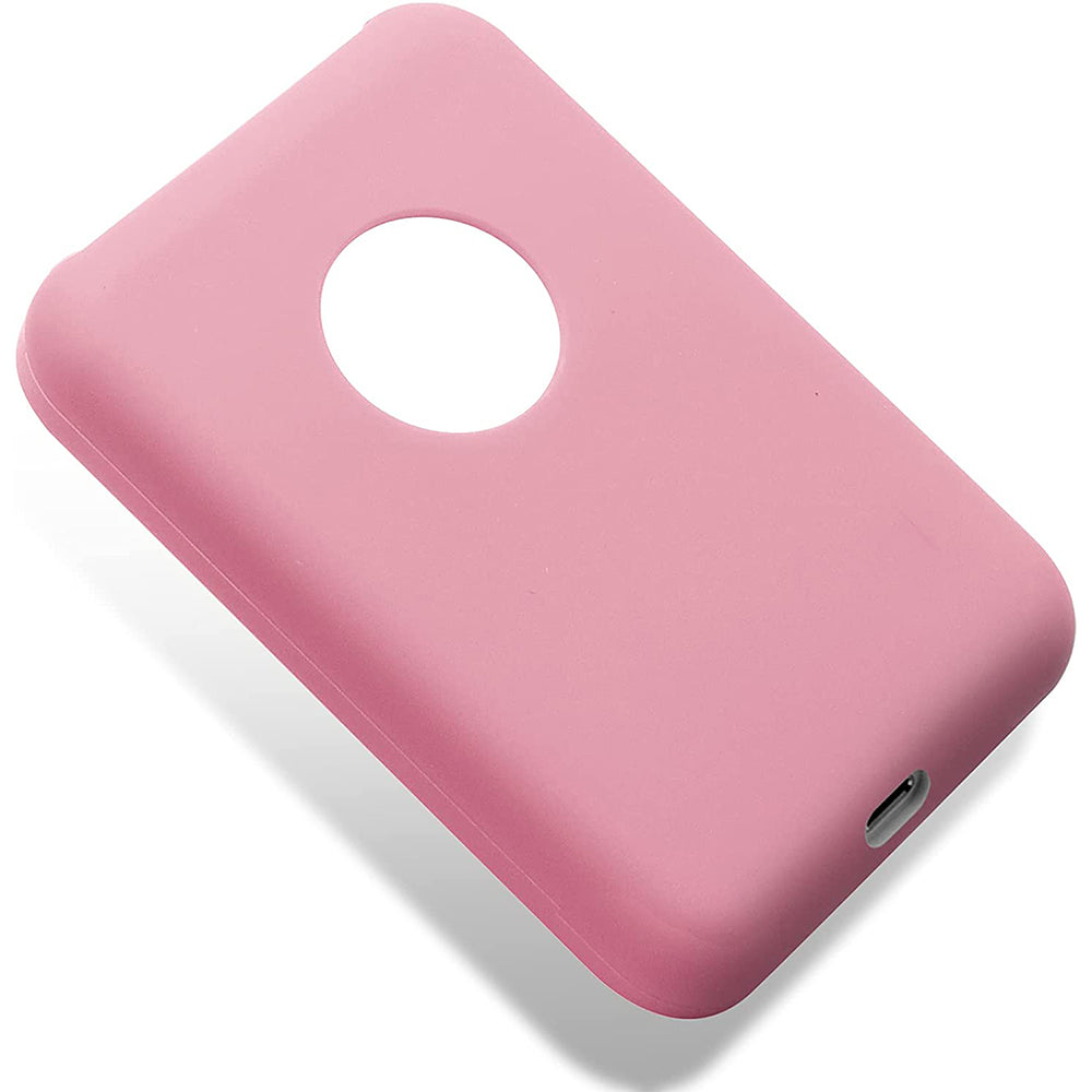 2Pcs Silicone Protective Case Compatible with Apple Magsafe Battery Pack-Grey and Pink