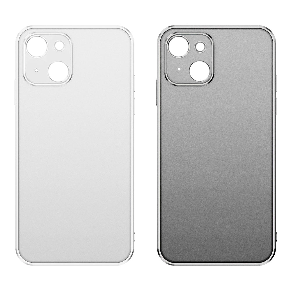 Frosted Phone Case Cover for iPhone 13-Black and Clear