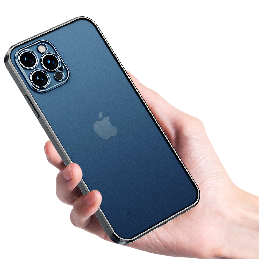 Frosted Phone Case Cover for iPhone13 pro max-Black and Clear