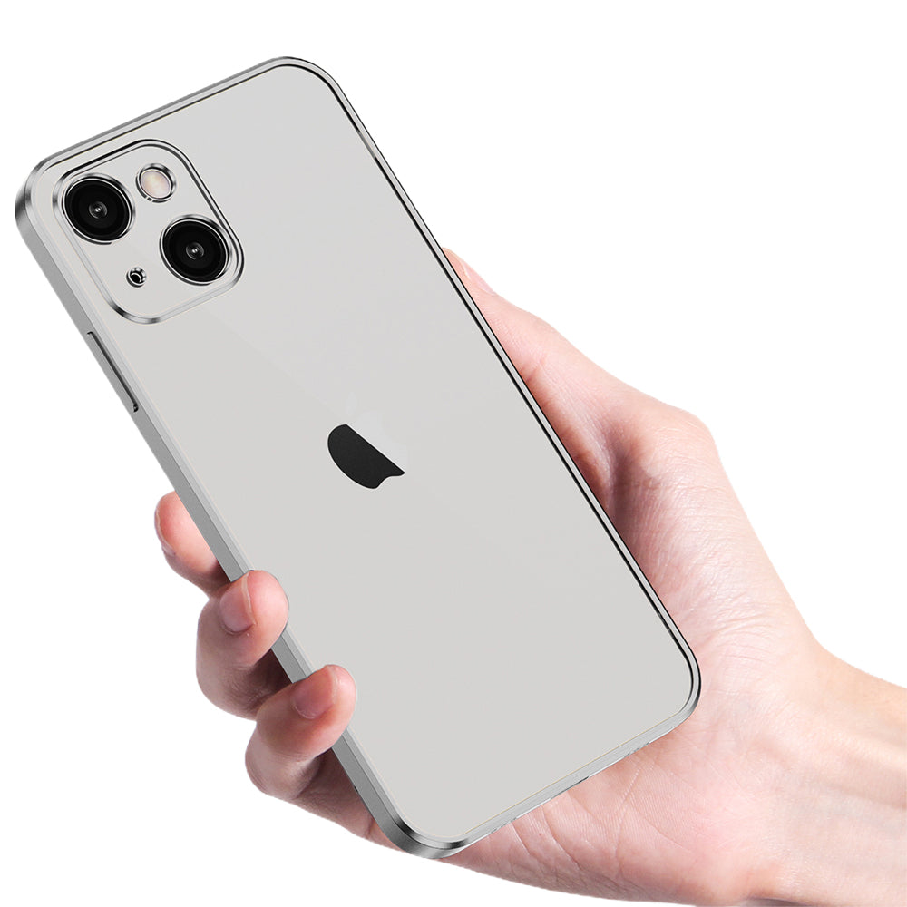 Frosted Phone Case Cover for iPhone 13-Black and Clear