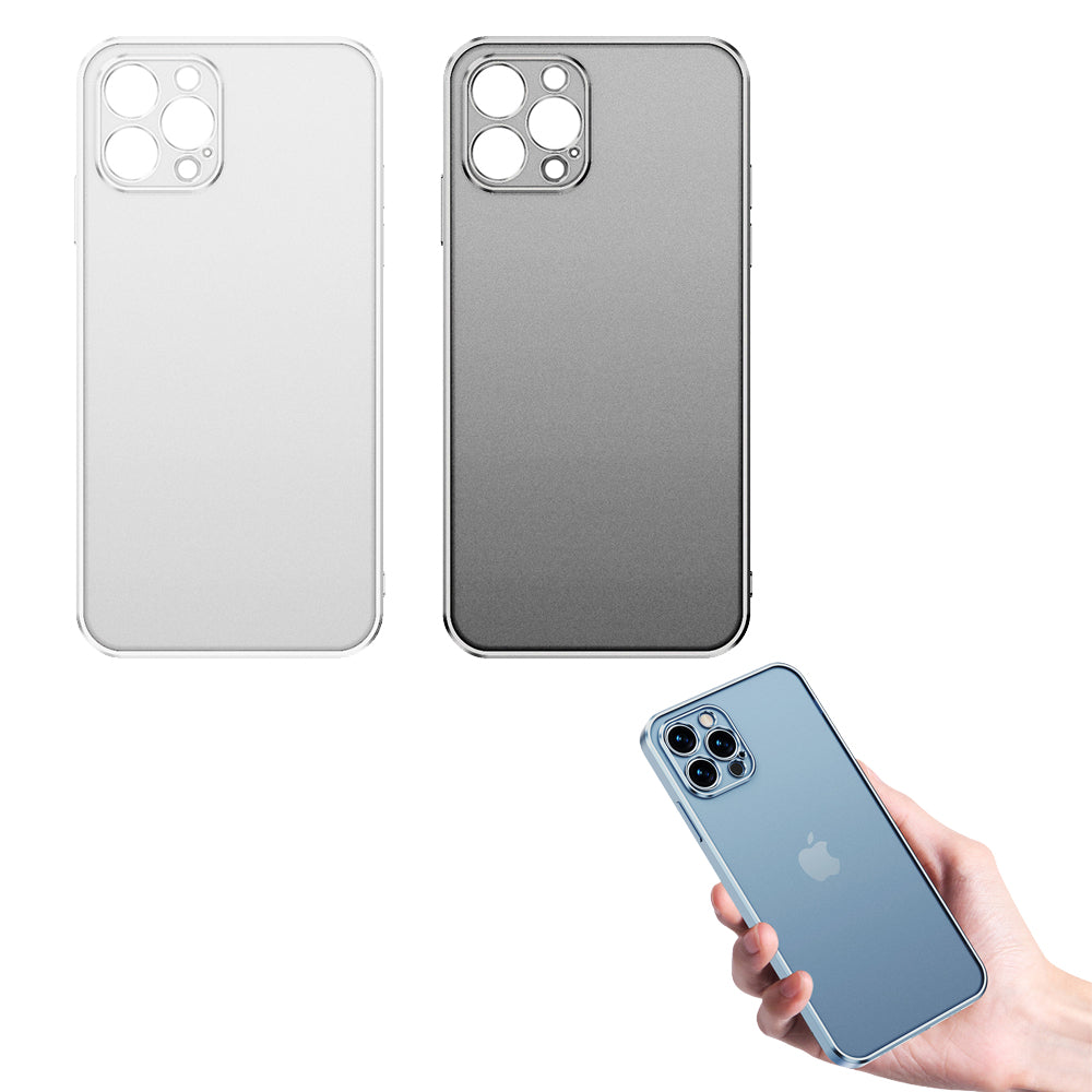 Frosted Phone Case Cover for iPhone 13 pro-Black and Clear