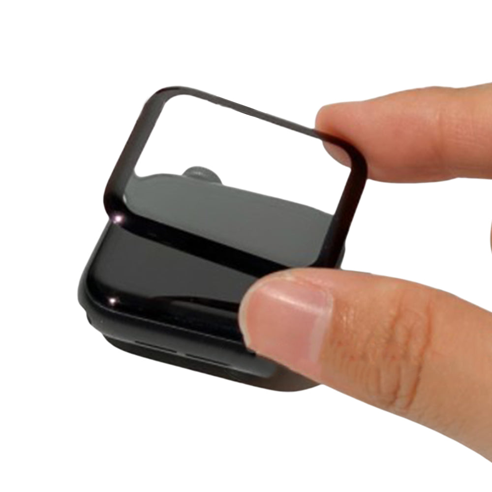 2Pcs Watch Screen Protective Case with 2Pcs Glass Protective Film for Apple Watch 40mm 42mm 44mm