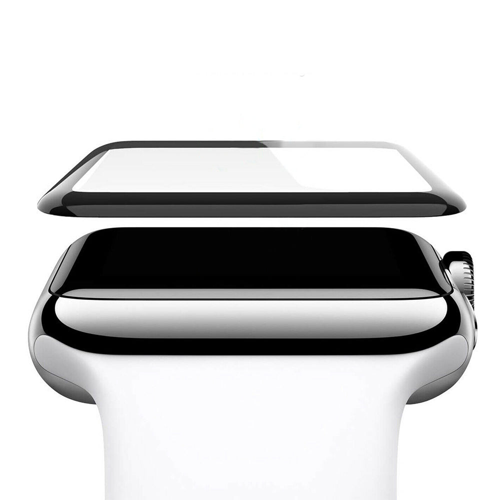 2Pcs Watch Screen Protective Case with 2Pcs Glass Protective Film for Apple Watch 40mm 42mm 44mm
